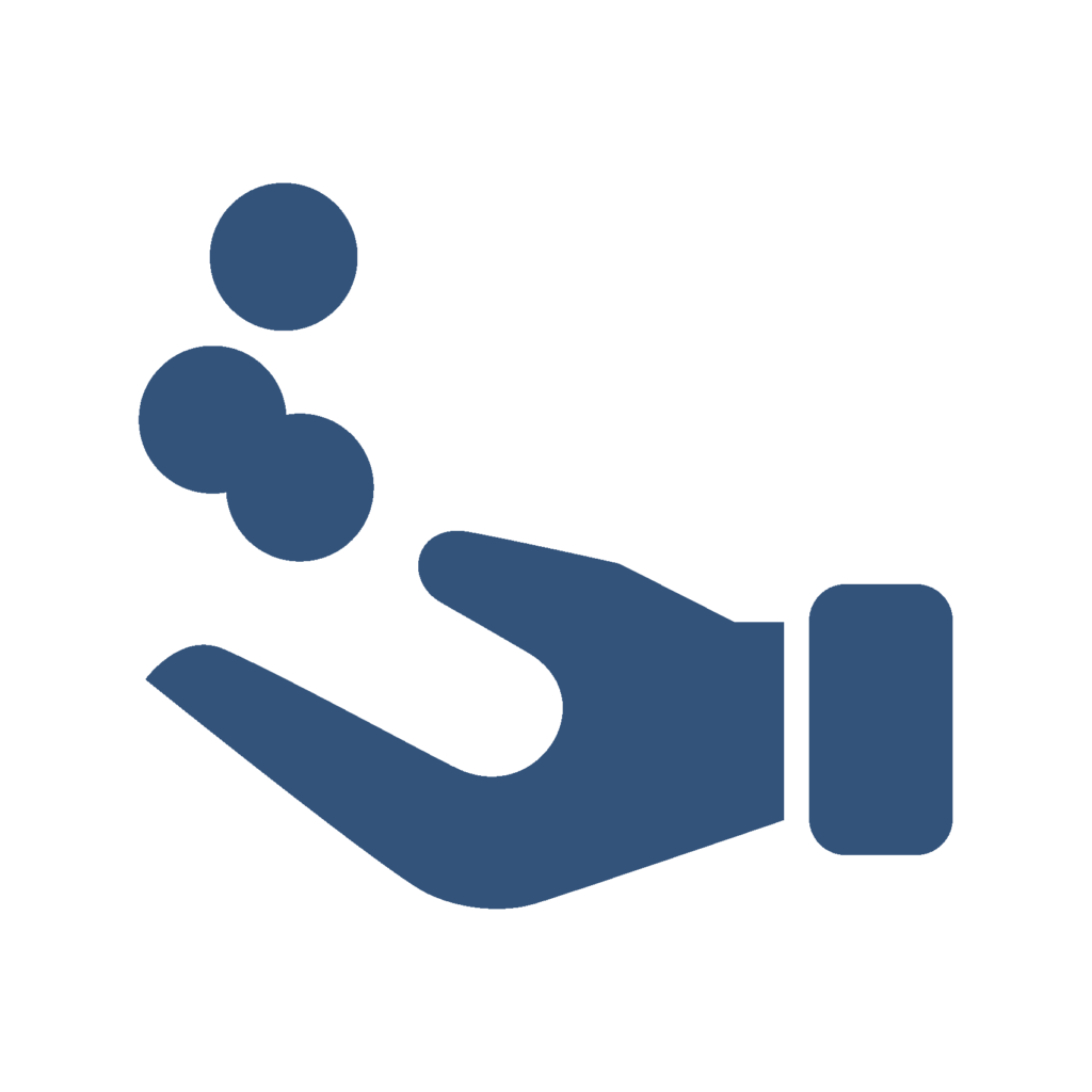 Hand mit Geldmünzen